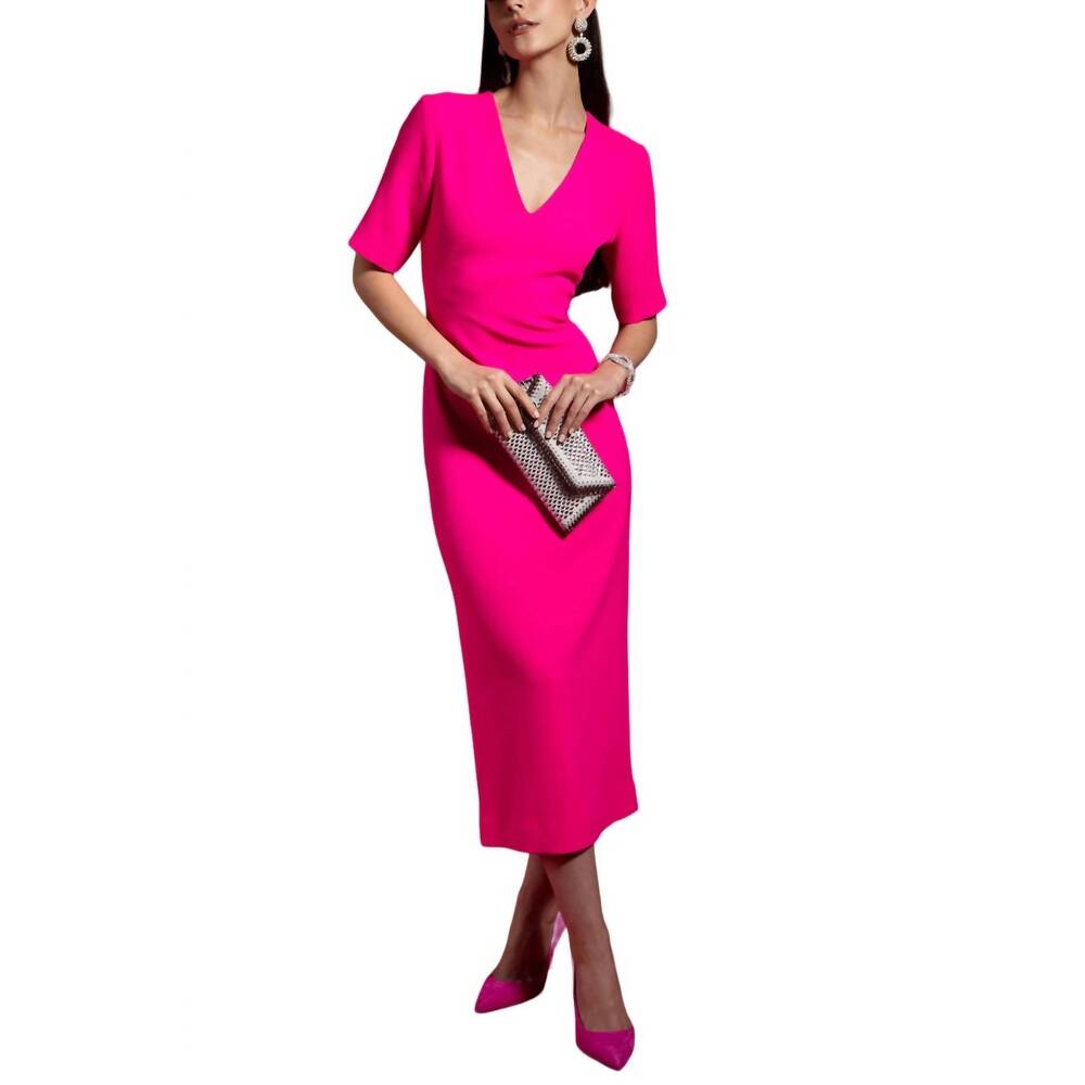 NEW BRANDON MAXWELL the meghan dress in pink glow